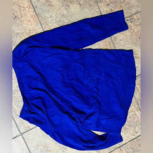 Eileen Fisher Vibrant Blue Long Sleeve v-neck t-shirt - Picture 3 of 3